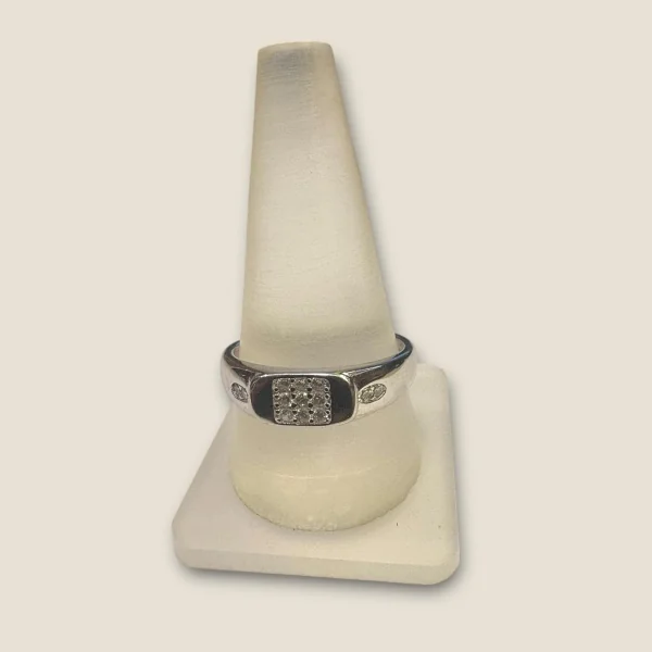 925 STERLING SILVER MEN'S RING WITH LOVELY DESIGN & ZIRCONS | SGR254