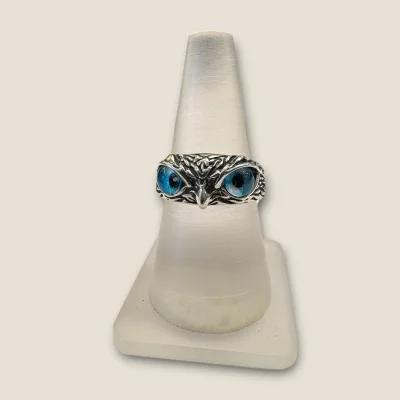 925 STERLING SILVER MEN'S RING WITH OWL EYE DESIGN | SGR87