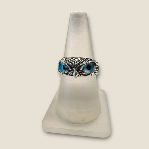 925 STERLING SILVER MEN'S RING WITH OWL EYE DESIGN | SGR87