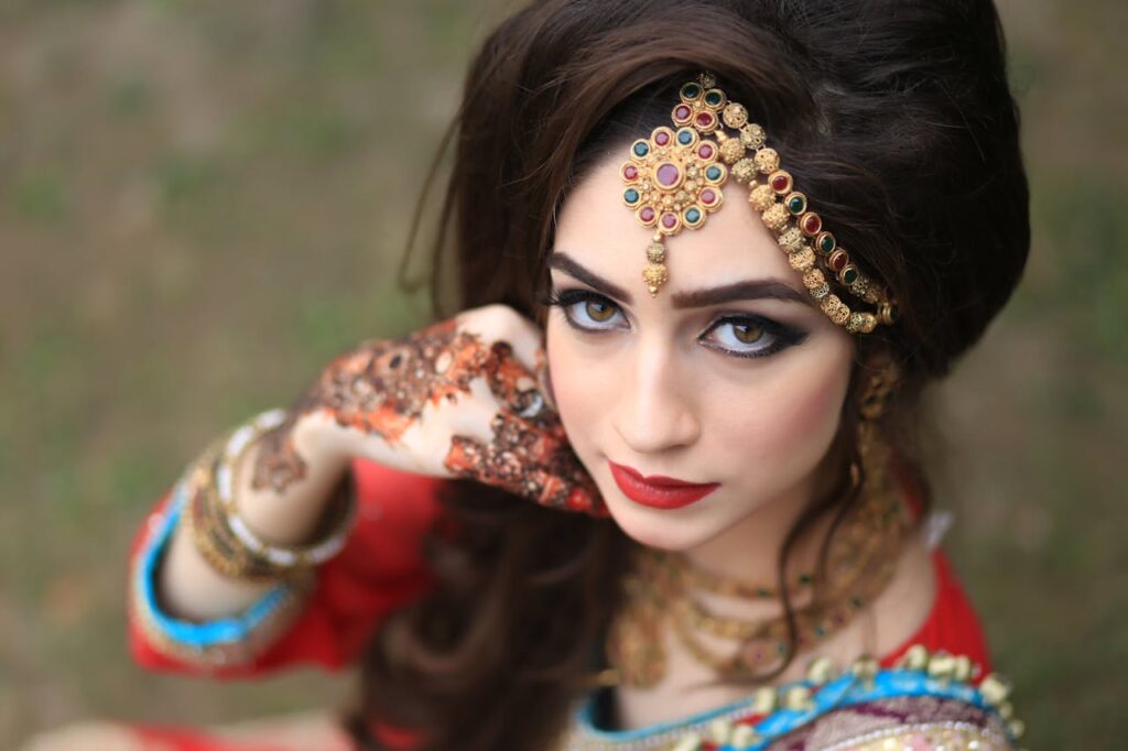 Woman Wearing Head Jewellery